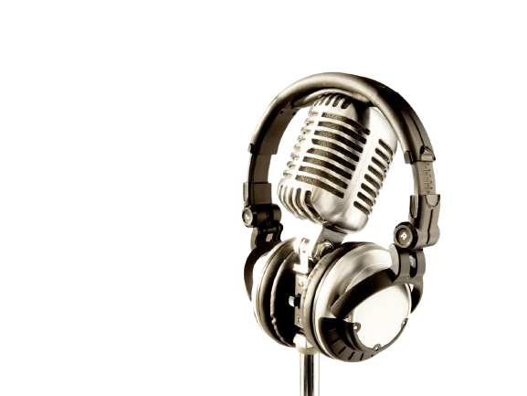 Headphones and mic with a transparent background